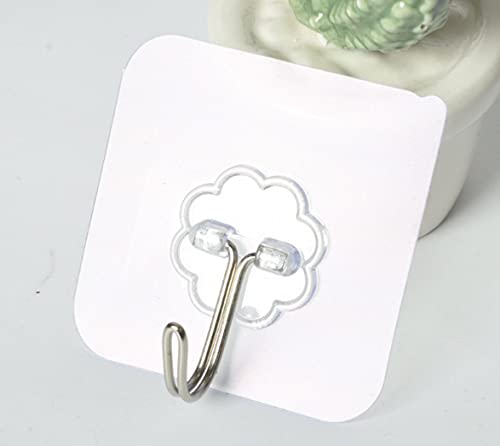 Emergity Multipurpose Self Adhesive Water Proof Heavy Duty Wall Hook for Kitchen Bathroom Sticky Hook for Wall Transparent Set of 6 - Image 1