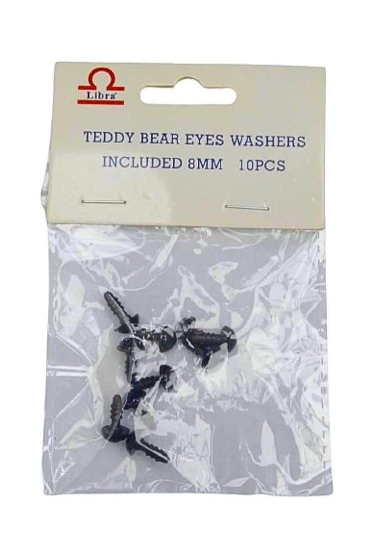 Libra TEDDY BEAR EYES WASHERS INCLUDED 10MM 10PCS - Image 3
