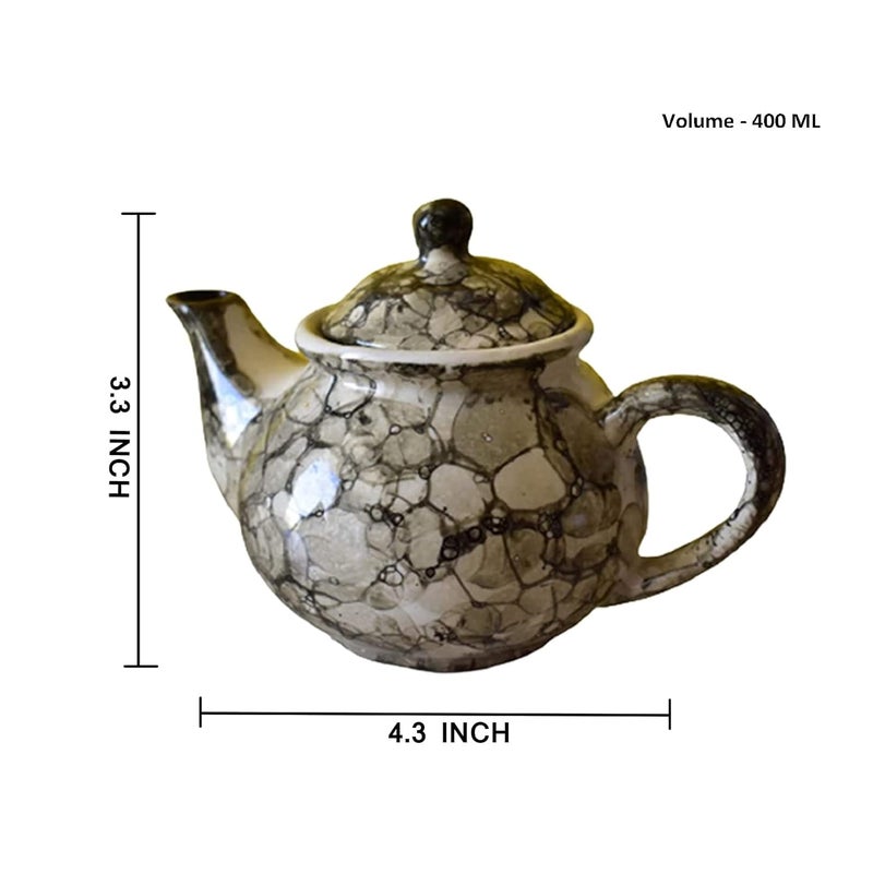 KunhaR Ceramic Teapot 1 Piece BlackLuster 400ml - Image 3