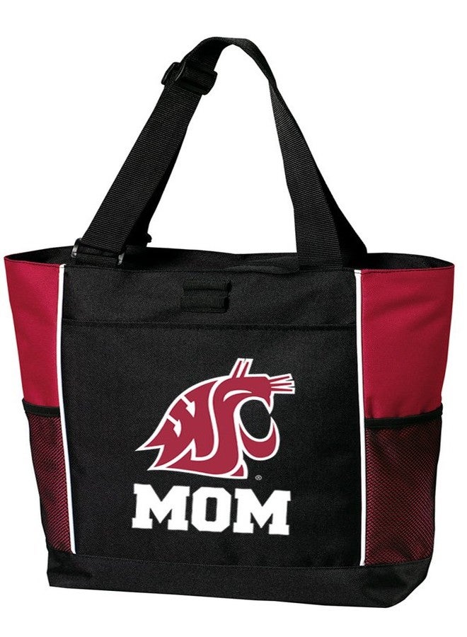 Broad Bay Washington State University Mom Tote Bags Red WSU Parent Totes for Beach Pool Shopping or Travel - Image 1