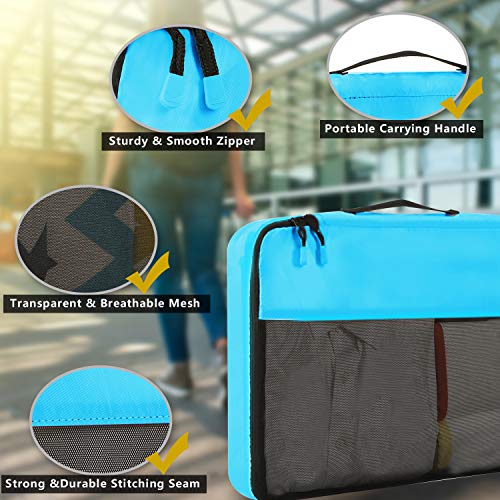 BAGAIL 8 Set/9 Set Packing Cubes Luggage Packing Organizer for Travel, Suitcase Packing Bags for Travel Accessories(Blue, 8 Set) - Image 3
