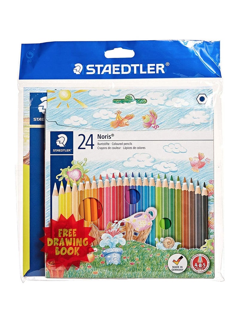 STAEDTLER 24-Piece Color Pencils With Coloring Book Multicolor - Image 1