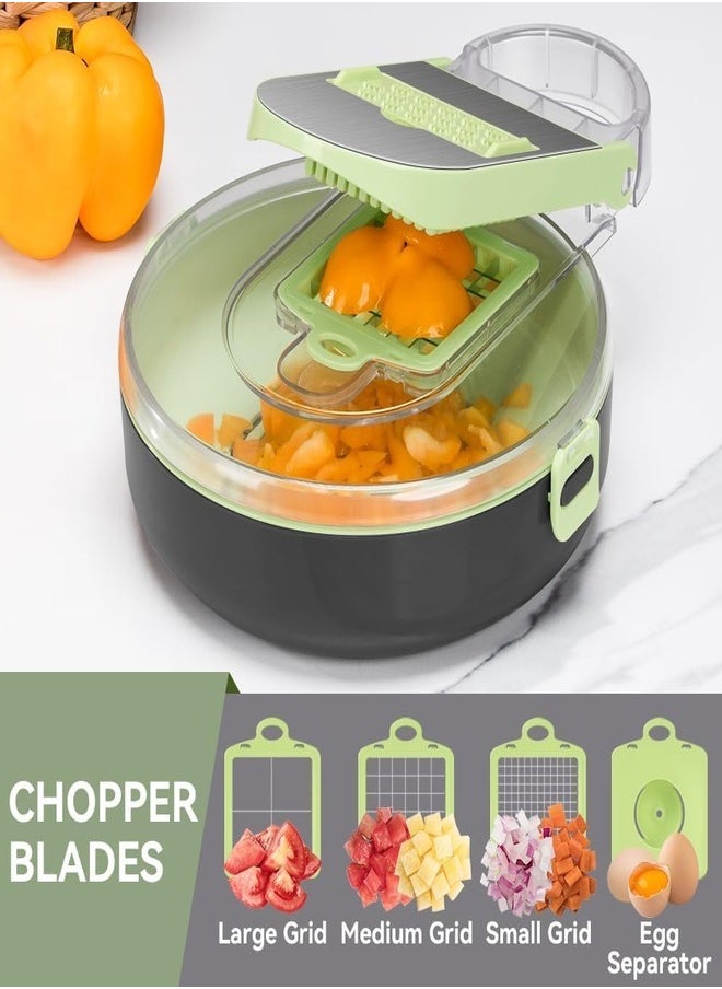 ZEESQUARE - Vegetable Cutter Salad Chopper Adjustable Multifunctional Food Chopper with Container - Image 1