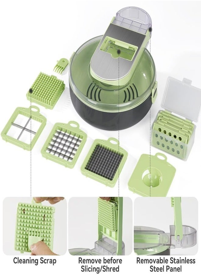 ZEESQUARE - Vegetable Cutter Salad Chopper Adjustable Multifunctional Food Chopper with Container - Image 1