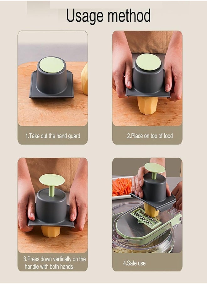 ZEESQUARE - Vegetable Cutter Salad Chopper Adjustable Multifunctional Food Chopper with Container - Image 1
