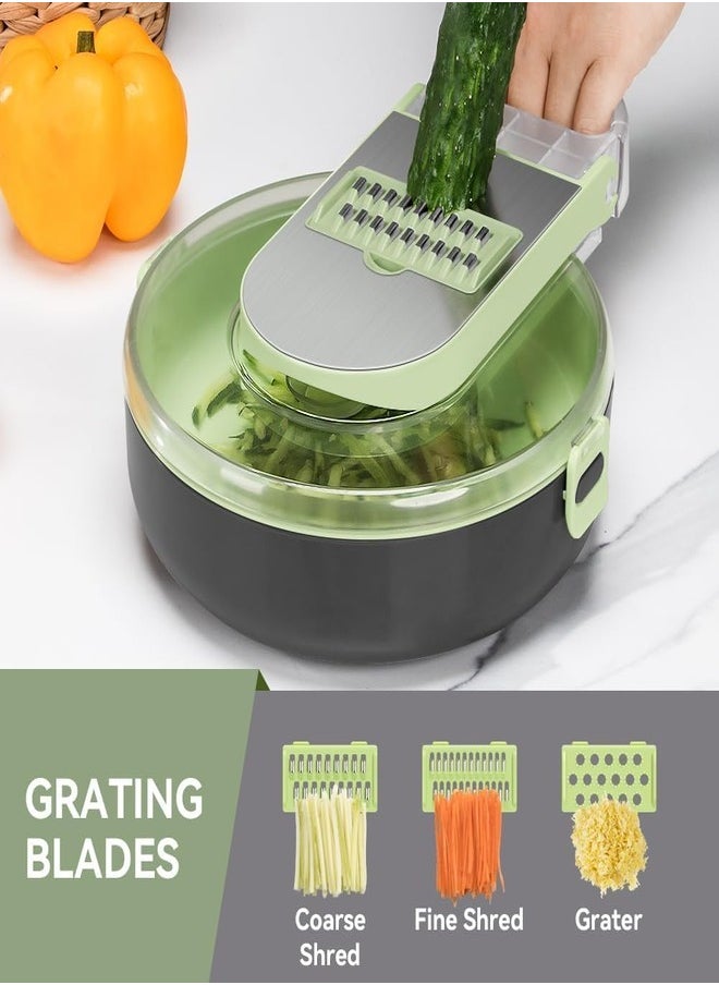 ZEESQUARE - Vegetable Cutter Salad Chopper Adjustable Multifunctional Food Chopper with Container - Image 1