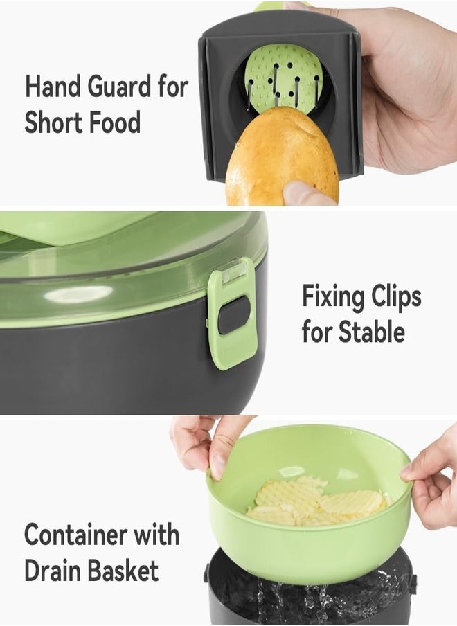 ZEESQUARE - Vegetable Cutter Salad Chopper Adjustable Multifunctional Food Chopper with Container - Image 1