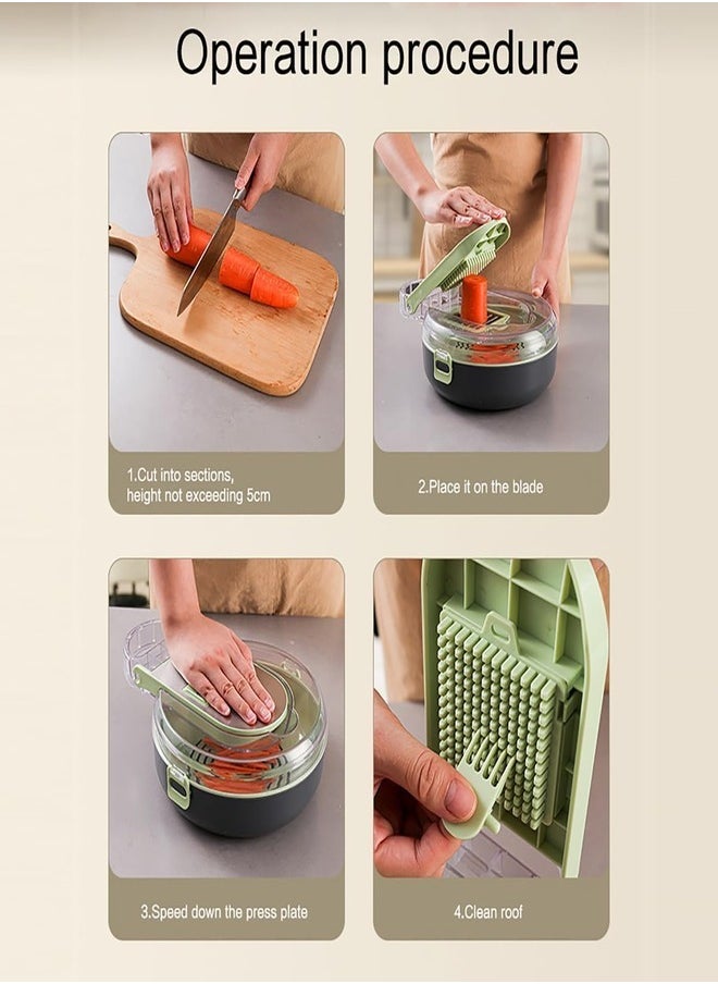 ZEESQUARE - Vegetable Cutter Salad Chopper Adjustable Multifunctional Food Chopper with Container - Image 1