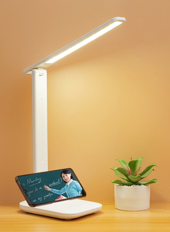 Momozone مصباح مكتبي قابل للطي LED لحماية العين ومصباح بجانب السرير ودراسة الطلاب وأجواء خاصة ومصباح USB ليلي لغرفة النوم ومصباح قراءة  - Image 1