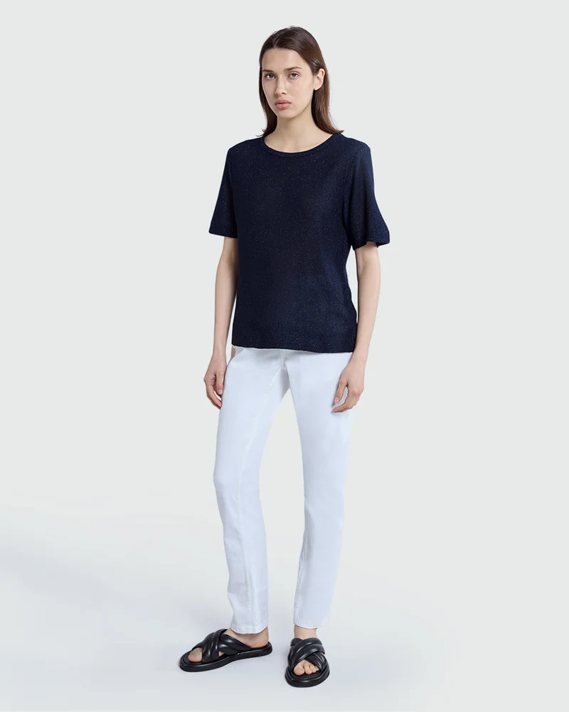 Ovs Navy Blue Lurex Top