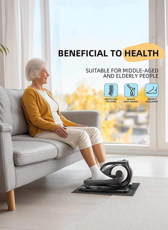 والالا جهاز تمارين الساق الإهليلجية الكهربائي تحت المكتب، مع جهاز تحكم عن بعد، مناسب لتمارين الساق لكبار السن، 12 وضعًا تلقائيًا و12 وضعًا هادئًا قابلًا للتعديل (أسود) - Image 3