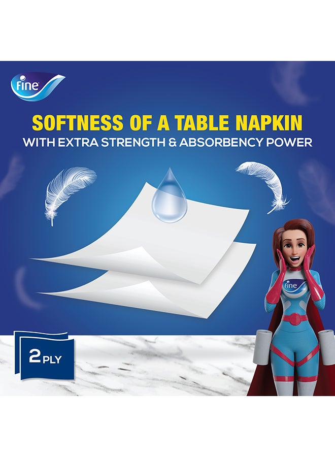 Fine Kitchen Towel 150 Sheets 2 Ply Pack of 1 Roll White - Image 3