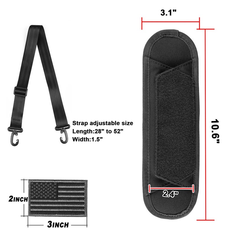 AMYIPO Luggage Duffel Bag Shoulder Pad 52" Universal Replacement Laptop Adjustable Shoulder Strap for Duffel Bag Strap Computer Bags Laptop Case Crossbody Bag Strap Pet Carrier (Black & Strap) - Image 2
