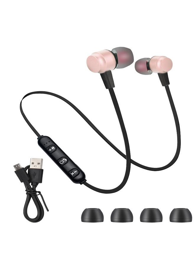 Thoraya Neck Hanging Magnetic Headset Sport Running BT Headset Earphone (Rose Gold)  - Image 1