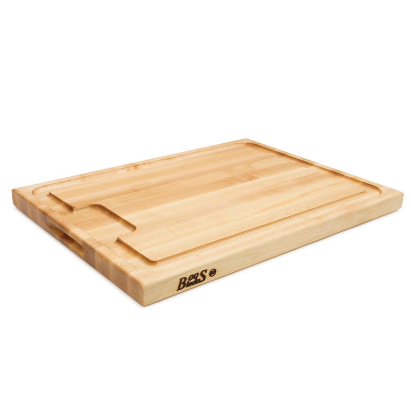 John BOOS John Boos AuJus Series 24 x 18 Maple Cutting Board 15 Thick Butcher Block  Wooden Reversible Kitchen Prep Chopping Slab wSloped Juice Groove and Edge Grain Construction 