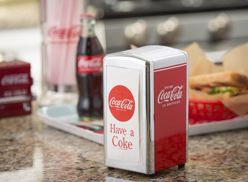 TableCraft Coca-Cola CC342 Drink Coca-Cola Napkin Dispenser,Red,Small - Image 2