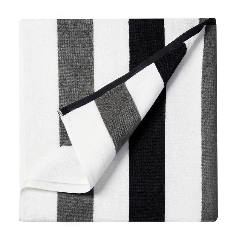 Bornbay Cotton Oversized Beach Towel  Extra Large 40X70 Plush Thick Mens Beach Towels XL Fluffy Stripe Pool Towels Charcoal Gray Swimming Towel for Adults Mens Women