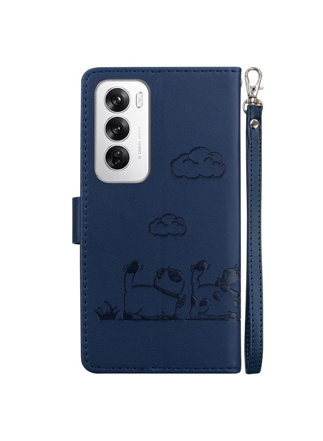 erorex Case For OPPO Reno12 5G Global Cute Cats RFID Leather Phone Case - Image 3