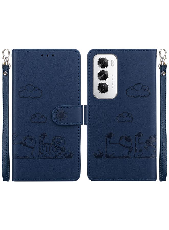 erorex Case For OPPO Reno12 5G Global Cute Cats RFID Leather Phone Case - Image 1