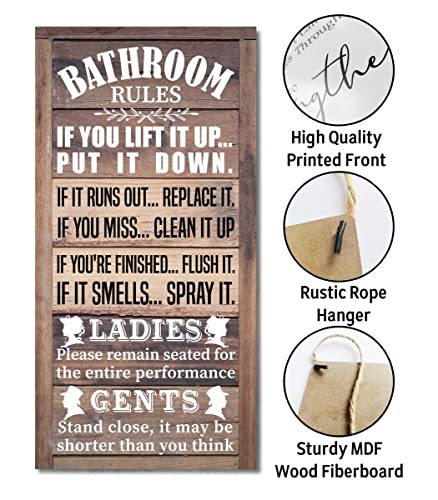 Gkwa Rustic Bathroom Decor, Western Bathrooms Decors, Funny Bathroom Signs Wall Decor, Country Bathrooms Decors - Image 5