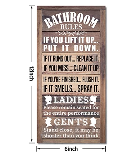 Gkwa Rustic Bathroom Decor, Western Bathrooms Decors, Funny Bathroom Signs Wall Decor, Country Bathrooms Decors - Image 3