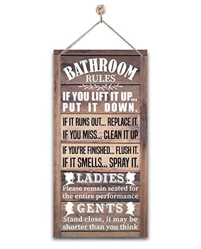 Gkwa Rustic Bathroom Decor, Western Bathrooms Decors, Funny Bathroom Signs Wall Decor, Country Bathrooms Decors - Image 1