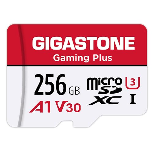 Gigastone بطاقة micro SD بسعة 256 جيجابايت من جيغاستون، جيمينغ بلس، بطاقة ذاكرة MicroSDXC لجهاز نينتندو سويتش 1، ستيم ديك، كاميرا داش، كاميرا أمنية، تسجيل فيديو بدقة 4K، UHS-I A1 U3 V30 C10، تصل إلى 100 ميجابايت/ثانية، مع محول - Image 1