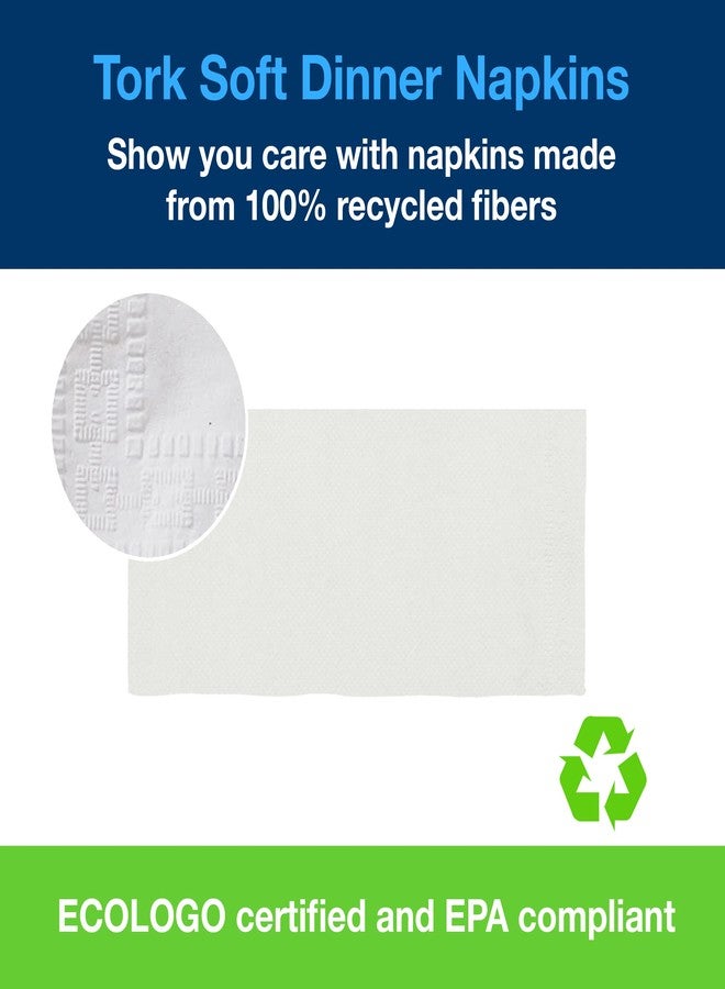 Tork White Soft Dinner Napkin, 1/8 Fold 2-ply, 15" x 17, 28 x 100 napkins, NP528PA - Image 5