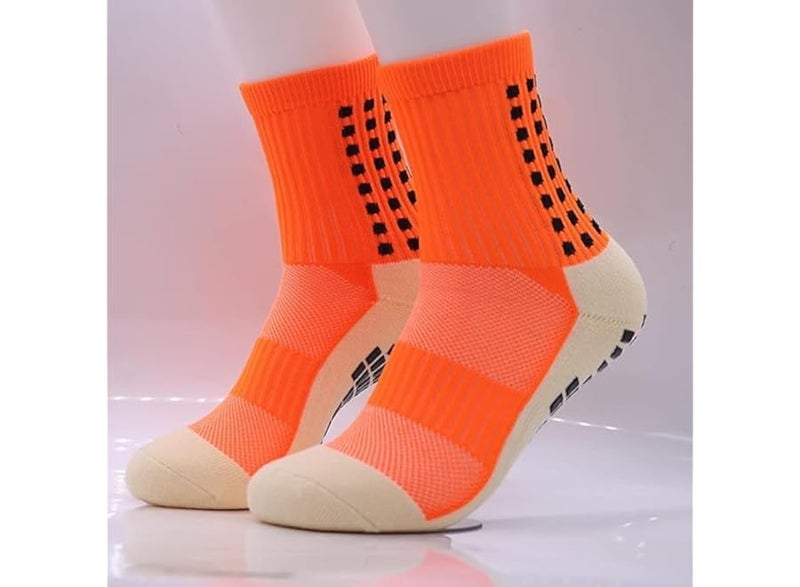 شراب كرة القدم من القطن , جوارب سميكة بتصميم مربعات سفلية من السيليكون مضاد للانزلاق جودة احترافية - Image 3