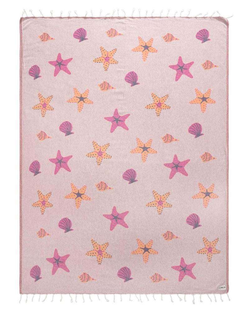 Sand Cloud Large Turkish Beach Towel - Sand Free - 100% Organic Turkish Cotton Yarn - Quick Dry Towel for Beach, Picnic, Blanket or Bath - As Seen on Shark Tank - Marine Life (Sea Star) - Image 1