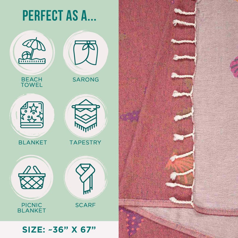 Sand Cloud Large Turkish Beach Towel - Sand Free - 100% Organic Turkish Cotton Yarn - Quick Dry Towel for Beach, Picnic, Blanket or Bath - As Seen on Shark Tank - Marine Life (Sea Star) - Image 3