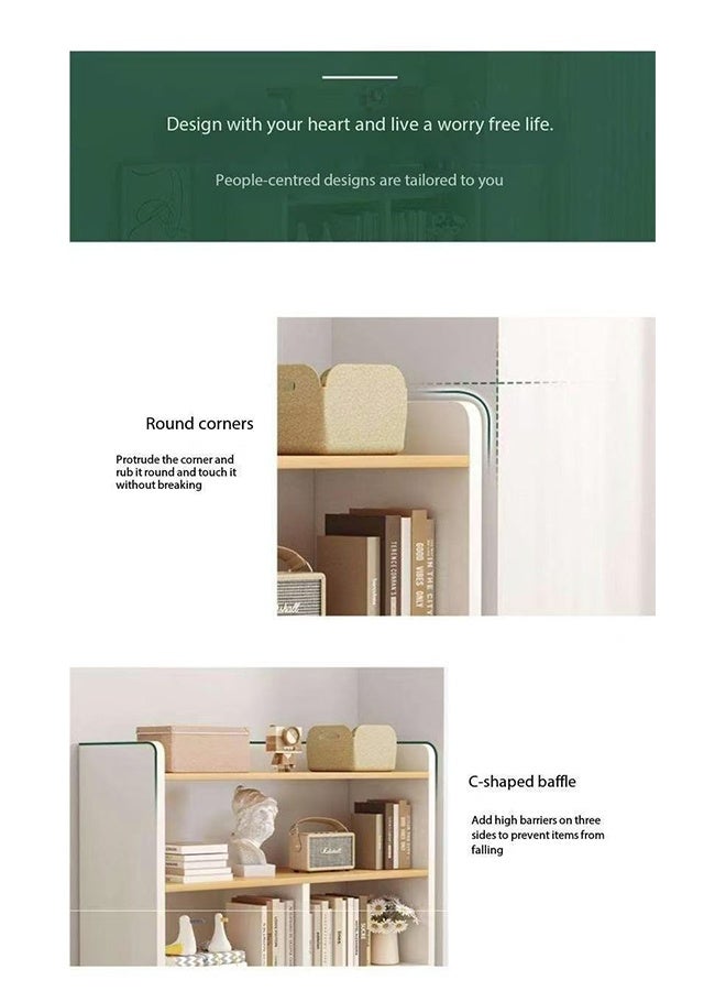 JCB CHIC رف كتب أبيض 80×24×180 سم مع 10 مكعبات وبابين، خزانة كتب ذات 4 طبقات مفتوحة مع خزانة، رف تخزين مكعبات حديث (SGG029BAI-80)  - Image 5