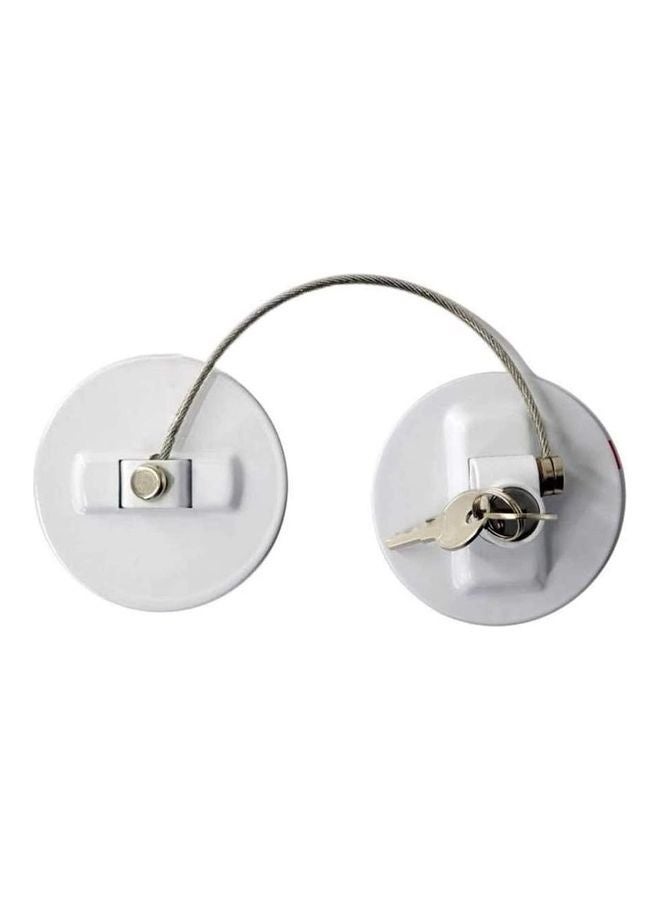 Childproof Refrigerator Door Lock With 2 Keys White - Image 2