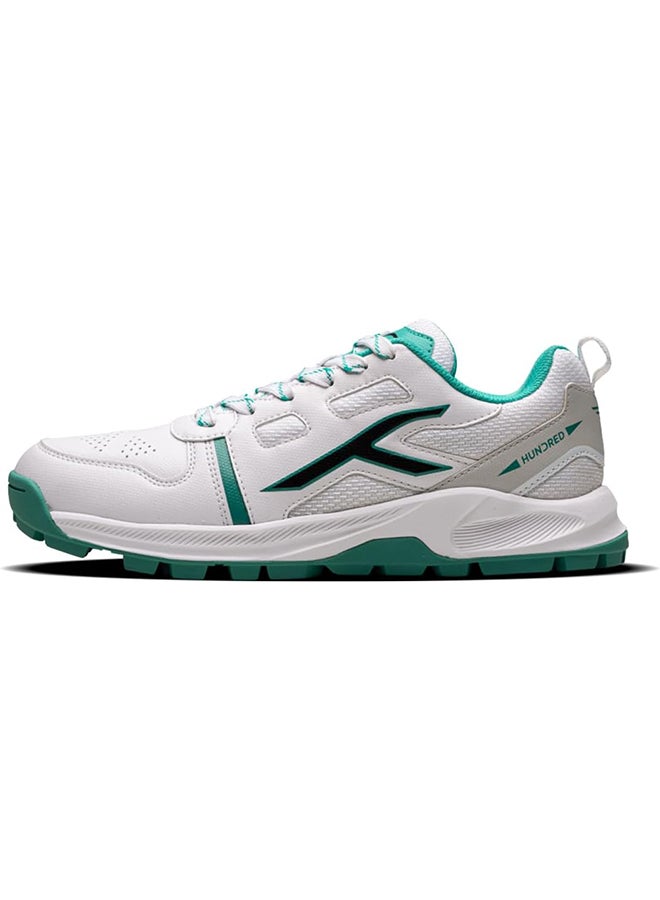 HUNDRED أحذية كريكيت هايبر تيرف - أبيض/أخضر فاتح - (Hkfs-4M023-1-11) - Image 1