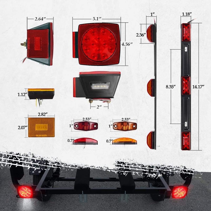 Partsam 12V Submersible LED Trailer Lights Kit - Image 3