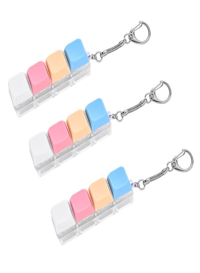 PIPITREE Keyboard Fidget Toys Keychain 2PCS Clicker Keyboard Fidget Toy Decompression Button Stress Relief Finger Clicker for Anxiety Quiet Clicky Sensory Toy for Adults Office (Macaron Colors) - Image 1