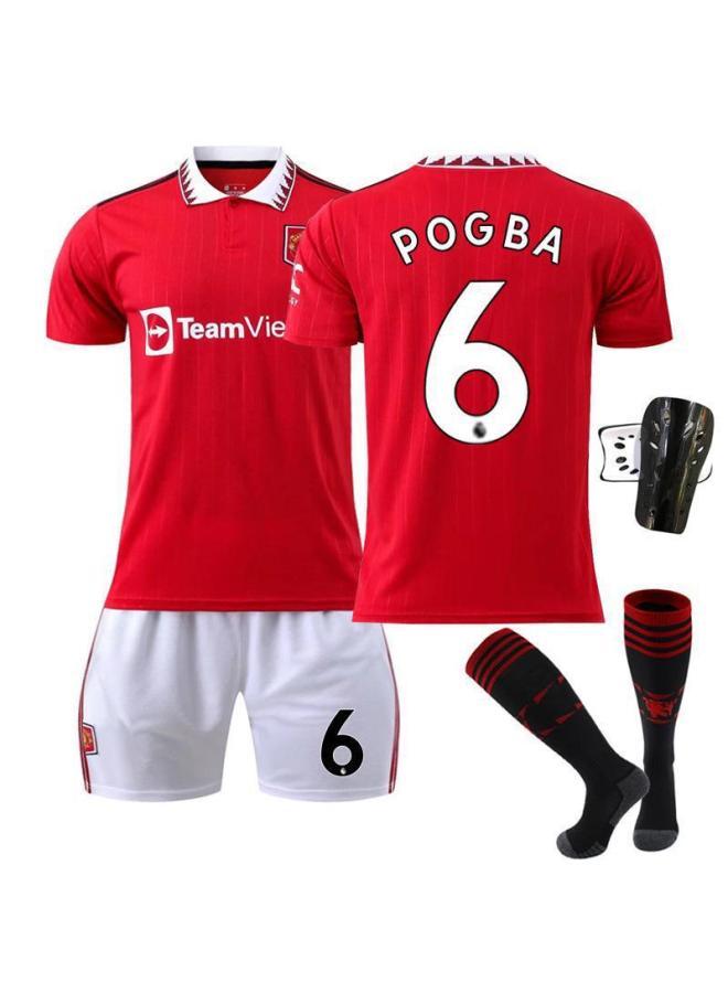 Red M Home 6 Socks Protector Football Jersey - Image 1
