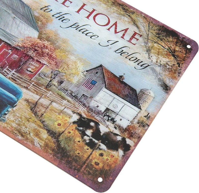 ERLOOD Country Roads Take Me Home to The Place I Belong Vintage Funny Home decor Tin Sign Retro Metal Bar Pub Poster8x12 - Image 3