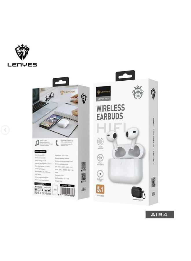 Lenyes Wireless Earbuds White Air 4 - Image 2
