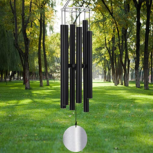 Loving Basso Wind Chimes for Outside Large Deep Tone,42 Inch Windchimes Tuned Soothing Melodic Tones Memorial Gift for Mom Dad Grandma Loved One,Sympathy Wind Chimes Deep Tone for Outside Patio Garden Decor,Black - Image 1