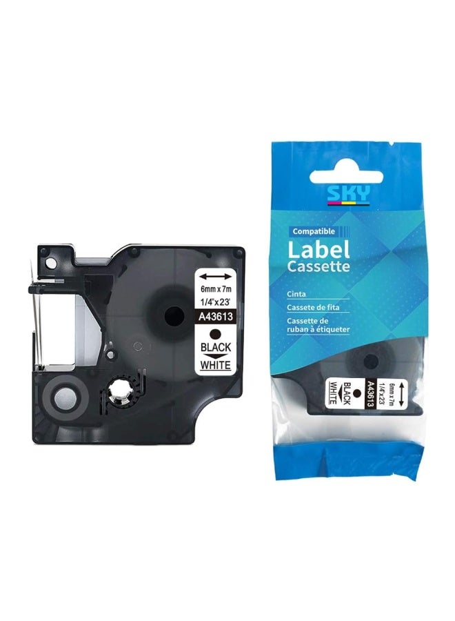 6mm Black on White D1 tape for Dymo LM 160 210D 500TS 280 360D PnP Label Makers