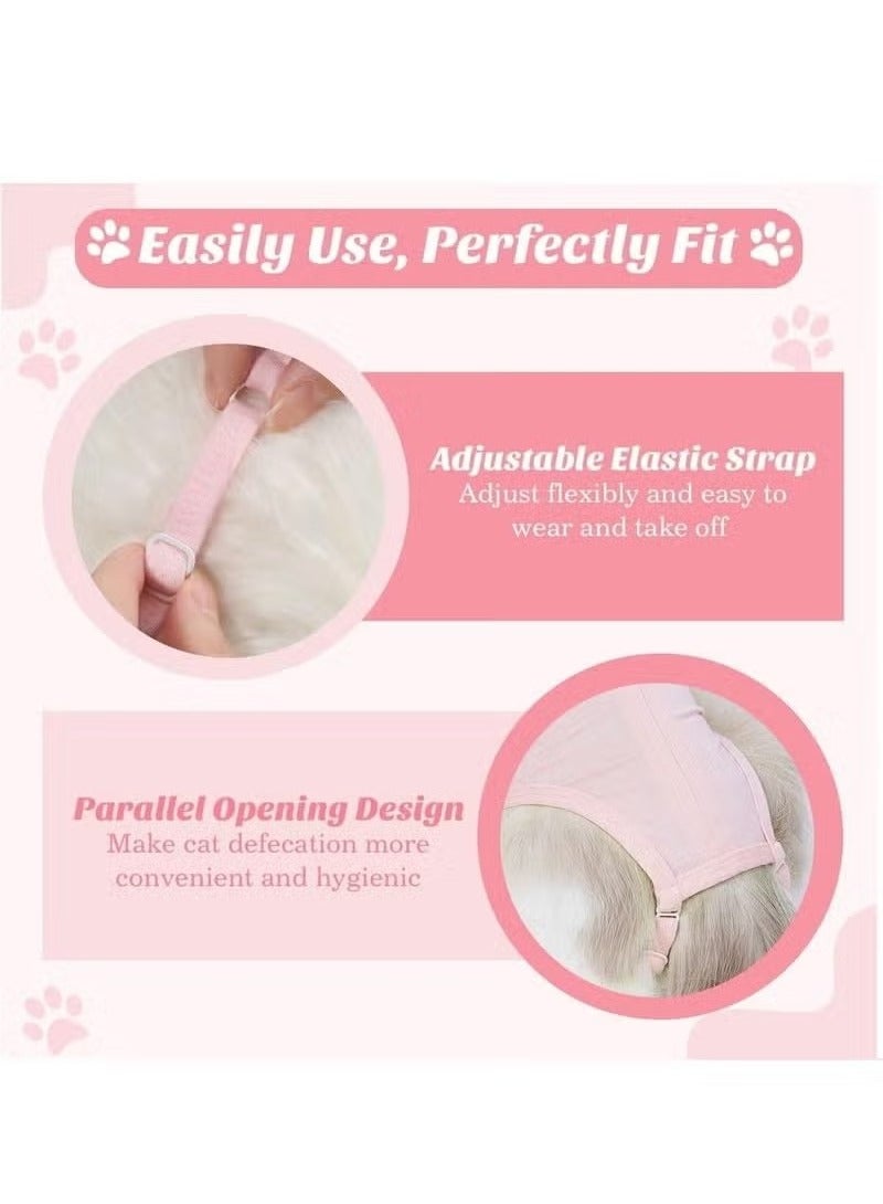 Cat Surgery Recovery Suit for Female Cat Breathable Surgical Recovery Shirt After Surgery Wear Anti Licking Wounds E-Collar Alternative for Female Cats Kitten M Pink - Image 4