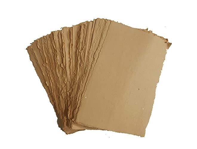 BAVLA Handmade Invitation Card Paper Antique Toned Deckle Edge 150 GSM- (10x12" Pack Of-20) - Image 2