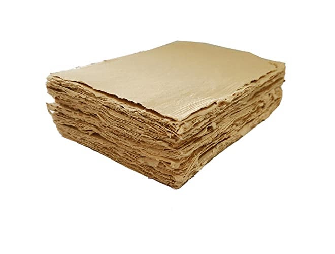 BAVLA Handmade Invitation Card Paper Antique Toned Deckle Edge 150 GSM- (10x12" Pack Of-20) - Image 1