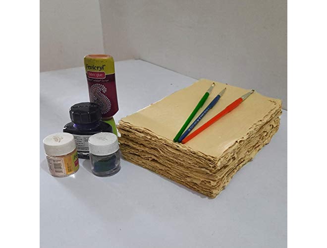 BAVLA Handmade Invitation Card Paper Antique Toned Deckle Edge 150 GSM- (10x12" Pack Of-20) - Image 4