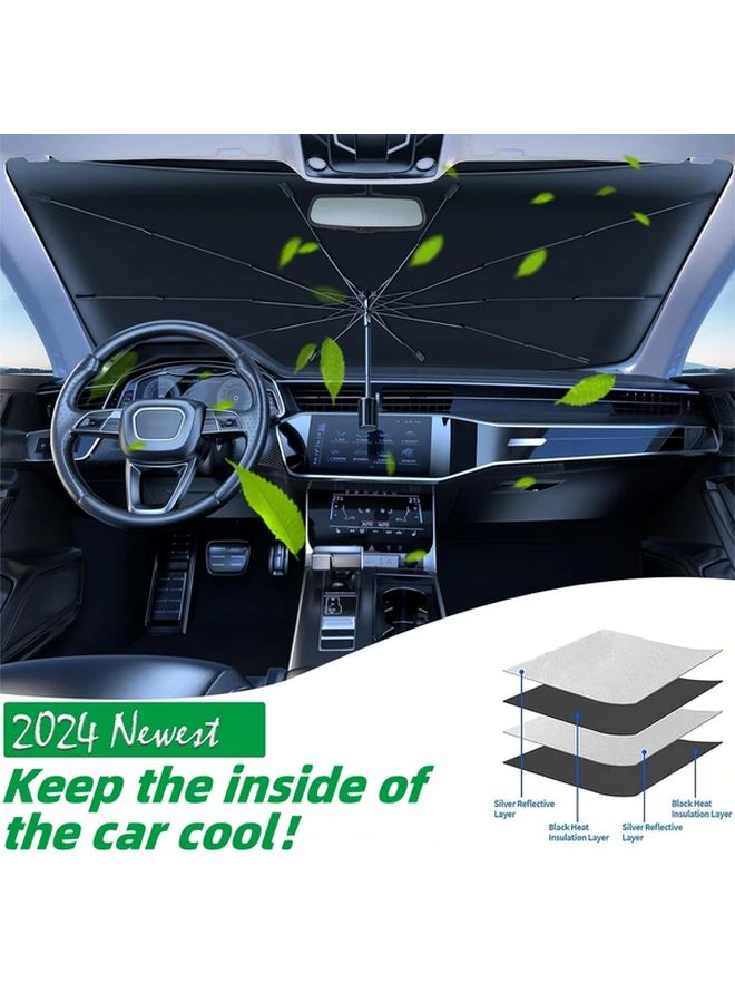 Red Eye Windshield Sun Shade Umbrella For Car Front Window Protection Against UV Rays And Heat Summer Accessories - Image 3