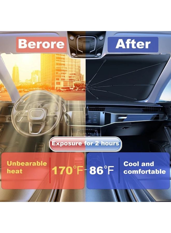 Red Eye Windshield Sun Shade Umbrella For Car Front Window Protection Against UV Rays And Heat Summer Accessories - Image 4
