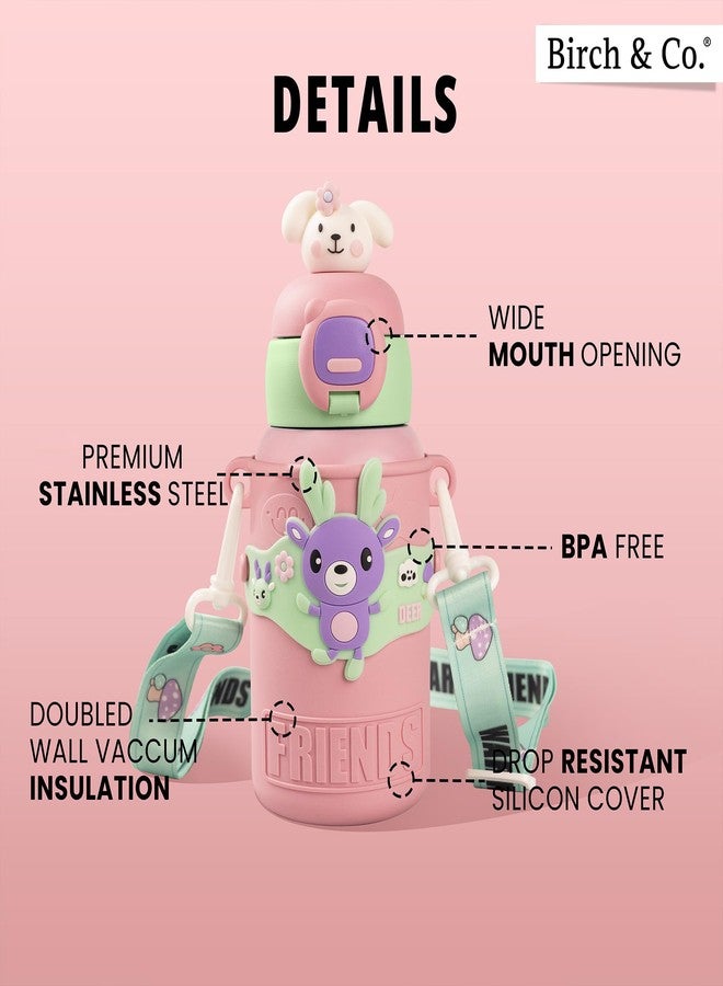 Birch & Co. Kids Water Bottle - Water Bottle for School - Sipper Water Bottle for Kids - Waterbottle for Girls and Boys, Stainless Steel, Spill-Proof, BPA-Free, Perfect for School and Play, Pink - Image 4