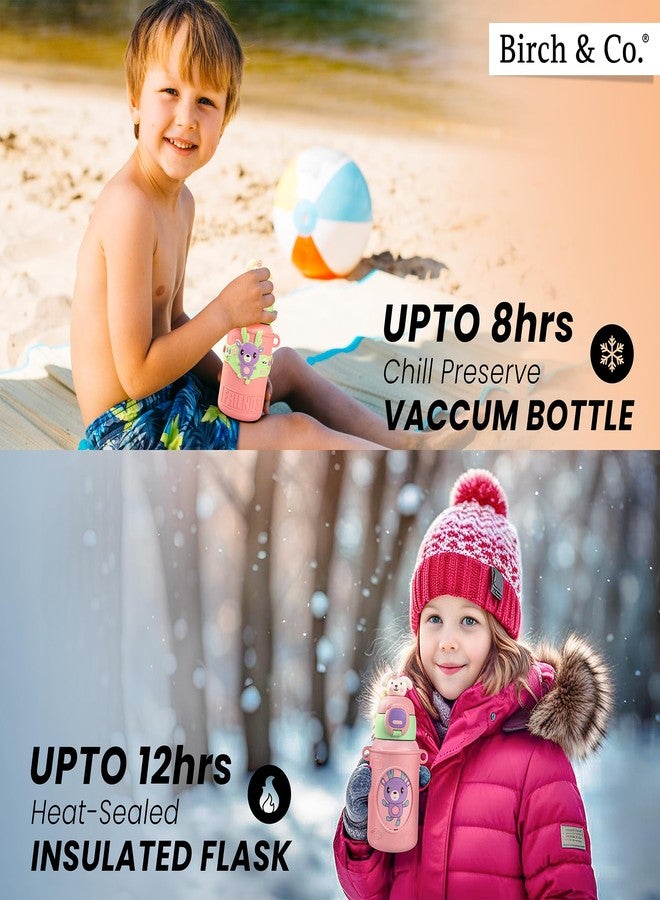 Birch & Co. Kids Water Bottle - Water Bottle for School - Sipper Water Bottle for Kids - Waterbottle for Girls and Boys, Stainless Steel, Spill-Proof, BPA-Free, Perfect for School and Play, Pink - Image 2