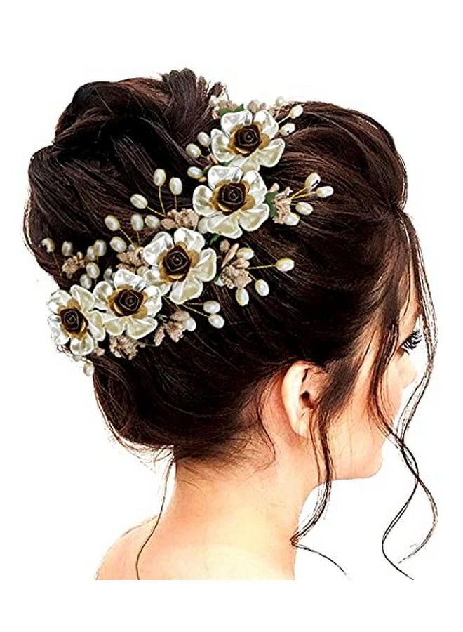 Hair Flare Women Artificial Lily Flower Hair Accessories And Hairpin White 2217 - Image 1